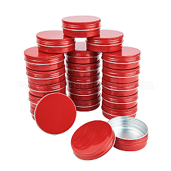 Benecreat20パックスパイスを保管するための60mlの赤い丸いブリキ缶スクリュートップアルミ缶  キャンディー  リップクリームとパーティーの記念品