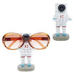 Espositori in vetro resina opaca, portaoggetti per occhiali da sole, forma di astronauta, bianco, 5.3x5.8x11.4cm