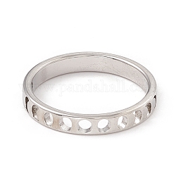 304 anillo de dedo de fase lunar de acero inoxidable para mujer, color acero inoxidable, nosotros tamaño 7 3/4 (17.9 mm)