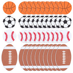 Chgcraft 150 pz 3 adesivi per palloni sportivi in spugna stile, con retro adesivo, per forniture di decorazioni per feste a tema palla sportiva, colore misto, 30~68x30~38x2mm, 50pcs / style