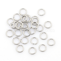304 Edelstahl offenen Ringe springen, Edelstahl Farbe, 5x0.9 mm, ca. 3.2 mm Innendurchmesser, ca. 333 Stk. / 20 g