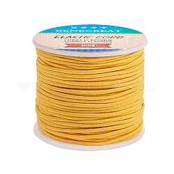 Benecreat cordón elástico, Poliéster exterior y núcleo de látex, oro, 2mm, alrededor de 54.68 yarda (50 m) / rollo, 1 rollo / caja
