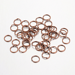 Hierro anillos del salto abierto, sin níquel, cobre rojo, 21 calibre, 6x0.7mm, diámetro interior: 4.6 mm, aproximamente 550 unidades / 50 g