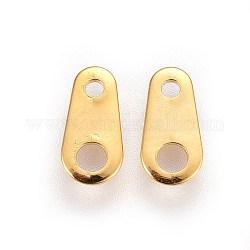 316 Surgical Stainless Steel Chain Tabs, Chain Extender Connectors, Golden, 8x4x0.5mm, Hole: 1mm and 1.8mm
