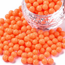 Perles fusibles en plastique solubles dans l'eau, pour l'artisanat des enfants, bricolage pe perles melty, ronde, orange foncé, 5mm