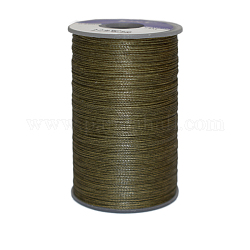 Cordon de polyester ciré, 6 pli, vert olive foncé, 0.55mm, environ 38.27 yards (35 m)/rouleau