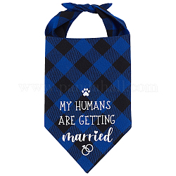 Pañuelo para mascotas de tela gorgecraft, suministros de mascotas, triángulo con patrón de tartán, azul, 320x635x2mm