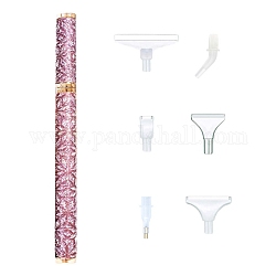 Pluma de taladro de punta de pintura de diamante de plástico con cabeza de 6 estilo, herramientas de pintura de diamantes, rosa, 60x220x15mm