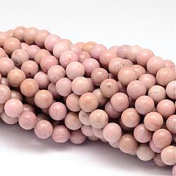 Natur Rhodonit Perlen Stränge, Runde, Licht Korallen, 10 mm, Bohrung: 1 mm, ca. 41 Stk. / Strang, 15.94 Zoll