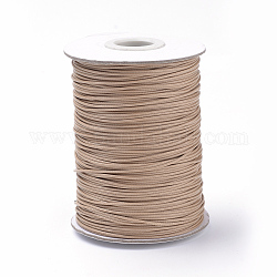 Cordes en polyester ciré coréen tressé, burlywood, 0.8mm, environ 87.48 yards (80 m)/rouleau