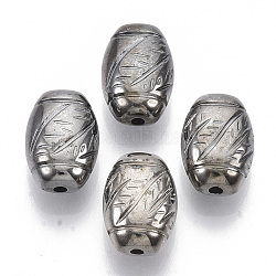 Ccb Kunststoff-Perlen, Oval, Metallgrau, 13.5x9.5x6.5 mm, Bohrung: 1.6 mm, ca. 1040 Stk. / 500 g