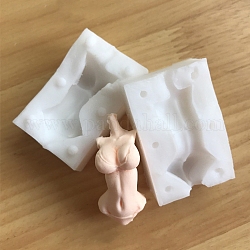 Moule de corps de poupée artisanale en silicone bricolage, pour fondant, fabrication de pâte polymère, une résine époxy, fabrication de poupée, corps, blanc, 59x39x20mm