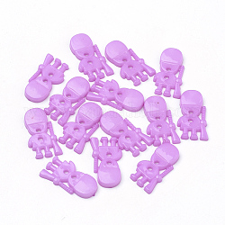 2-Agujero botones acrílicos, niño, violeta, 21x12x2.5mm, agujero: 1.5 mm