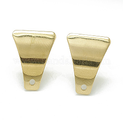 304 los fornituras del pendiente del perno prisionero del acero inoxidable, con bucle, trapezoide, dorado, 16x12mm, agujero: 1.4 mm, pin: 0.8 mm
