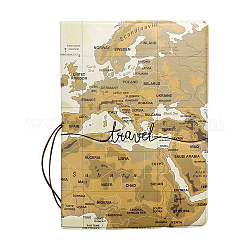 Creatcabin pasaporte titular vara de oro mapa del mundo pasaporte de viaje cubierta de la caja billetera con tarjeta cierre de banda elástica para tarjetas de crédito comerciales tarjetas de embarque mujeres y hombres