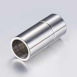 304 chiusura magnetica in acciaio inossidabile con estremità incollate, superficie liscia, colonna, colore acciaio inossidabile, 20x9mm, Foro: 7 mm