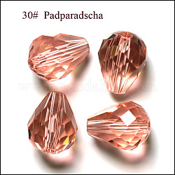 Imitation Austrian Crystal Beads, Grade AAA, Faceted, Drop, Light Salmon, 10x12mm, Hole: 0.9~1.5mm