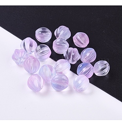 Imitation de perles de verre de jade, citrouille, violet, 10.5mm, Trou: 1mm