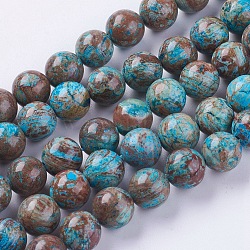 Chapelets de perles en chrysocolle naturelle, ronde, teints et chauffée, 4mm, Trou: 0.8mm, Environ 99 pcs/chapelet