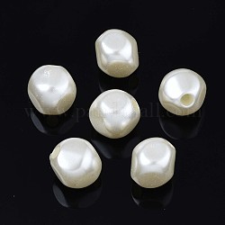 Perles en acrylique de perle d'imitation, ovale, blanc crème, 10x10x9.5mm, Trou: 2mm, environ 900 pcs/500 g