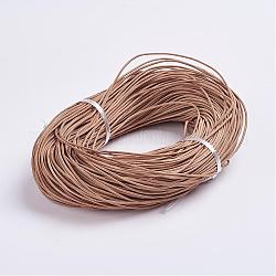 Шнур натуральной кожи, кожаный шнур ювелирных изделий, Перу, Размер : диаметром около 1.5 мм , около 109.36 ярда (100 м) / пачка