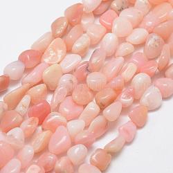 Chapelets de perles en opale rose naturelle, pierre roulée, pépites, 7~9x5~8mm, Trou: 1mm, Environ 55~61 pcs/chapelet, 15.3 pouce (39 cm)