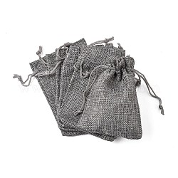 Buste con coulisse in sacchetti di imballaggio in tela imitazione poliestere, grigio, 12x9cm
