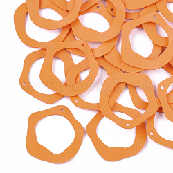 Colgantes de hierro pintado en spray, anillo, naranja oscuro, 36x35x1.5mm, agujero: 1 mm
