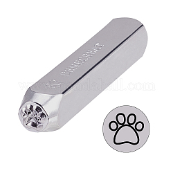 鉄の金属切手  金属の刻印用  プラスチック  木材  革  直方体の  犬の足跡模様  プラチナ  65.5x10mm  模様：6ミリ
