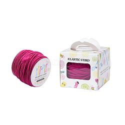 Elastic Cord, with Nylon Outside and Rubber Inside, Round, Medium Violet Red, 2mm, 43.74yards/roll(40m/roll)