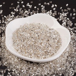 Cuentas de vidrio mgb matsuno, Abalorios de la semilla japonés, perlas de vidrio con cuentas redondas forradas de plata, dos cortes, hexágono, blanco cremoso, 11/0, 2x2x2mm, agujero: 0.8 mm, aproximamente 41000pcs / bolsa, 450g / bolsa
