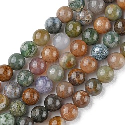 Chapelets de perles en agate indienne naturelle, ronde, 8mm, Trou: 0.8mm, Environ 44~47 pcs/chapelet, 14.80~14.96 pouce (37.6~38 cm)