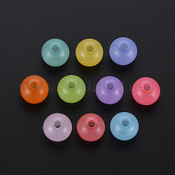 Perles en acrylique de gelée d'imitation, ronde, couleur mixte, 8x7.5mm, Trou: 1.8mm, environ 1745 pcs/500 g