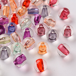 Transparent Acrylic Beads, Round, Mixed Color, 8x7mm, Hole: 2mm, about 1745pcs/500g