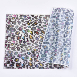 Strass resina hotfix glitterata, ferro sulle toppe, Per il taglio di sacchetti e scarpe di panno, motivo stampa leopardo, colorato, 40x24cm