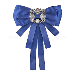 Брошь с бантом и стразами из хрусталя, тканевая булавка для галстука-бабочки на шее для женщин, темно-синий, 220x162x19 мм