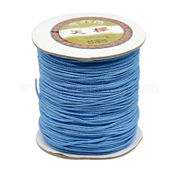 Fil de nylon, ronde, corde à nouer chinoise, chaîne de perles, pour la fabrication de bracelets, bleu acier, 1.5mm, environ 140 yards / rouleau