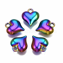 Ciondoli in lega color arcobaleno, cadmio & nichel &piombo libero, cuore, 16x14x5.5mm, Foro: 2 mm