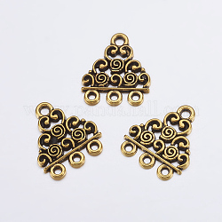 Antique Golden Triangle Alloy Chandelier Components Links, Lead Free and Cadmium Free, about 18mm long, 17mm wide, 1.5mm thick, hole: 1.5mm
