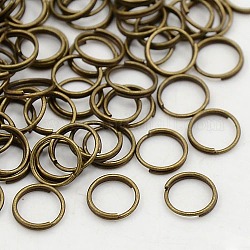 Anneaux brisés en laiton, anneaux de saut à double boucle, bronze antique, 7x1.2mm, environ 5.8 mm de diamètre intérieur