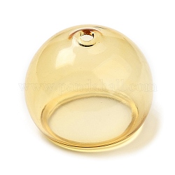 Transparent Glass Bead Cone, for Wind Chimes Making, Half Round, Goldenrod, 20x17mm, Hole: 1.6mm, Inner Diameter: 12.4mm