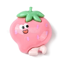 Opaque Resin Decoden Cabochons, Fruit Character, Strawberry, 26.5x23.5x10mm