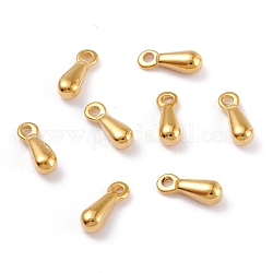 304 charms in acciaio inox, drop extender catena, lacrima, oro, 7.5x2.5mm, Foro: 1 mm
