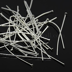 Iron Flat Head Pins, Silver Color, Size: about 0.75~0.8mm thick, 5.0cm long, head: 2mm