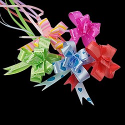 Handmade Elastic Packaging Ribbon Bows, Nice for Packing Decorations, Mixed Color, 60mm