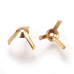 304 regolazioni in acciaio inox di strass, oro, 9x11.5mm, Foro: 1.4 mm