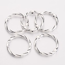 Aleación de enlace rings, marcos de círculo, sin plomo y cadmio, plata antigua, 21x2mm, agujero: 1 mm