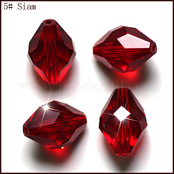 Imitation Austrian Crystal Beads, Grade AAA, Faceted, Bicone, Dark Red, 10x13mm, Hole: 0.9~1mm