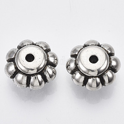 Ccb Kunststoff-Perlen, Blume, Antik Silber Farbe, 20x19x12 mm, Bohrung: 2.5 mm, ca. 210 Stk. / 500 g
