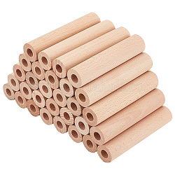 OLYCRAFT 30Pcs 4x0.9 Inch Hollow Wood Sticks Round Wooden Dowel Rod with 0.4 Inch Hole Unfinished Beech Wood Rods Natural Wood Round Rods for DIY Crafts Arts Projects
